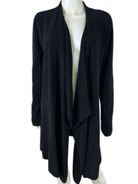 Barefoot Dreams Sweaters - Barefoot Dreams Bamboo Women's Open-Front Drape Cardigan Sweater - Black S/M